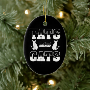 Tiergeschenk von Katzen und Katzen Tattoo-Künstle Keramik Ornament