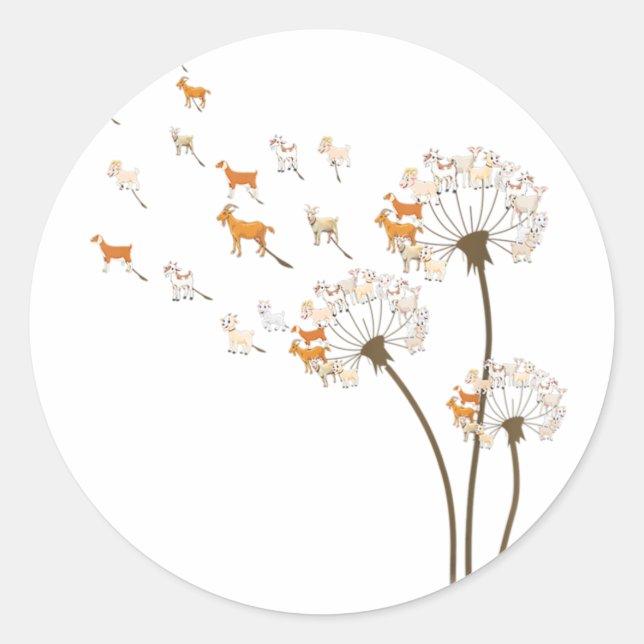 Tiergeschenke Ziegenleuchter Blume für Männer W Runder Aufkleber (Vorderseite)