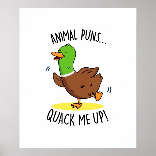 Tiergewehre quack Me up Funny Duck PUn Poster (Vorne)