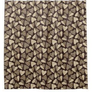 Tierhaut mit Herzen Duschvorhang