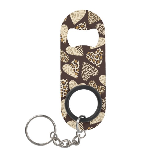 Tierhaut mit Herzen Mini Flaschenöffner (Vorderseite)