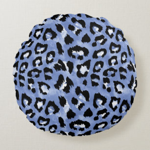 Tierhaut: Wasserfarben-Leopard Rundes Kissen