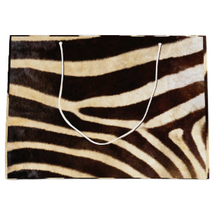 Tierhaut Zebra Safari Brown Whit Black Große Geschenktüte