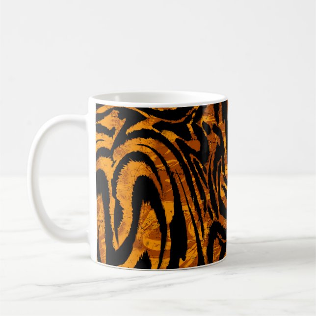 Tierhautmuster Der Stoff mit Tige Abstrakt Kaffeetasse (Links)