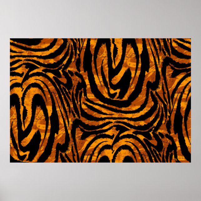 Tierhautmuster Der Stoff mit Tige Abstrakt Poster (Vorne)