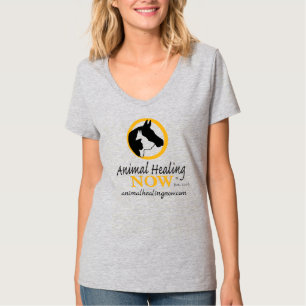 Tierheilung jetzt Frauenalter V-Neck-T - Shirt