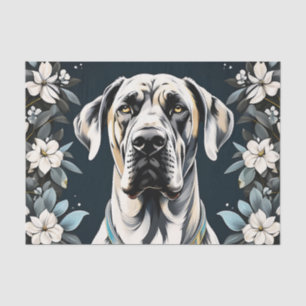 Tierhund Große Dane Floral Seidenpapier