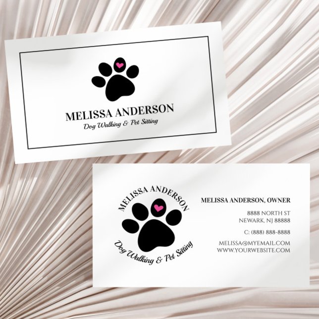 Tierhunde Katzen Herz Custom Business Card Visitenkarte (Von Creator hochgeladen)