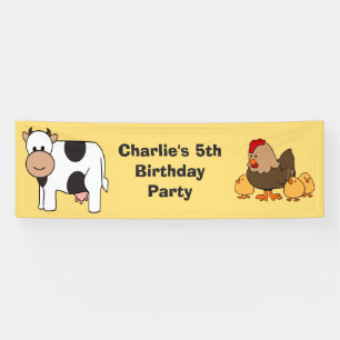 Tierillustrationen mit individuellem Text für Kind Banner