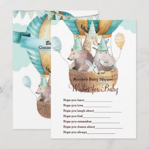 Tierische Adventouren-Wünsche für Baby Shower Spie Einladung