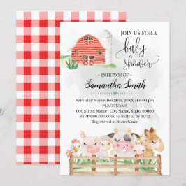 Tierische Babydusche Tiere Aquarell Einladung