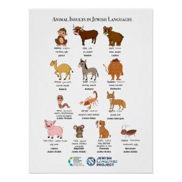 Tierische Beleidigungen in jüdischen Sprachen Poster