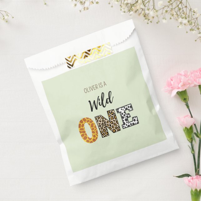 Tierische Form Kalligrafie wild ein Grün Geschenktütchen (Versiegelt)