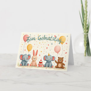 Tierische Freunde im Partyzauber Karte