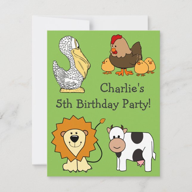 Tierische Illustrationen - Einladungen von Kindern (Vorderseite)