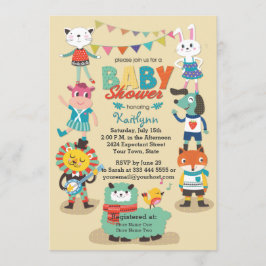 Tierische Süssen feiern Kinderdusche Einladung