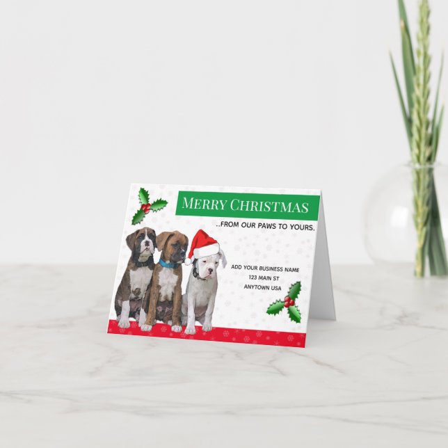 Tierische Weihnachtskarten, Hund Dankeskarte (Vorderseite)