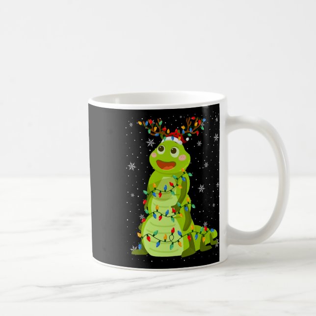 Tierische Weihnachtsmannmütze Ugly Christmas Tree  Kaffeetasse (Rechts)