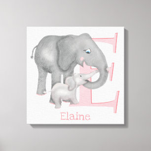 Tierisches ABC E ist für den Ausdruck von Elefante Leinwanddruck