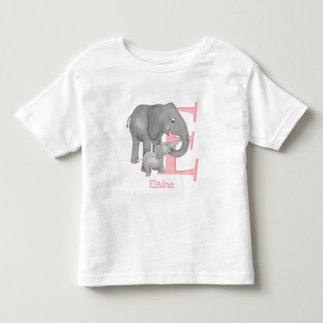 Tierisches ABC E ist für Elefanten-T - Shirt besti (Vorderseite)