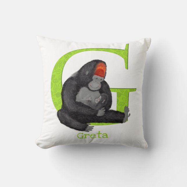 Tierisches ABC G ist für Gorillakissen geeignet Kissen (Vorderseite)