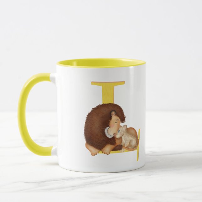 Tierisches ABC L ist für die Tasse von Löwen besti (Links)