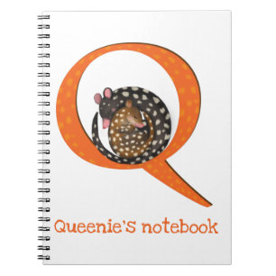 Tierisches ABC Q ist ein Quoll-Notebook Notizblock