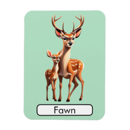 Tierisches Flashcard Deer/Fawn, flexibles Foto Mag Magnet