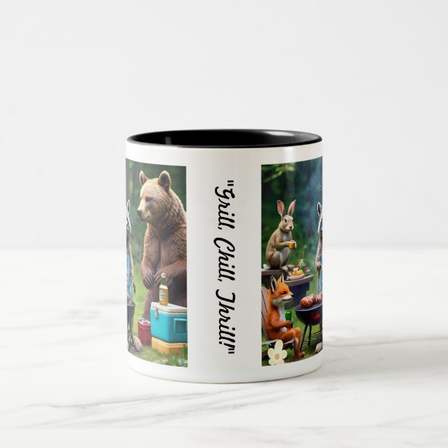 "Tierisches Königreich-Cookout" Zweifarbige Tasse (Mittel)