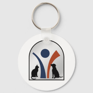 Tierisches Logo mit Katze und Hund Schlüsselanhänger