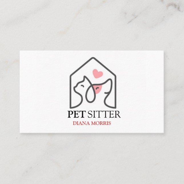 Tierisches Logo Tierärztliche Klinik Haustiere Sit Visitenkarte (Vorderseite)