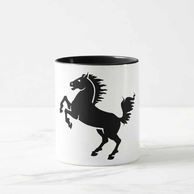 tierisches Lover | Schwarze Pferdezucht Tasse (Zentrum)
