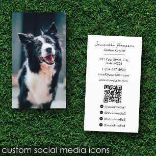 Tierisches Pet Influenzum Vollständiges Foto QR Co Visitenkarte