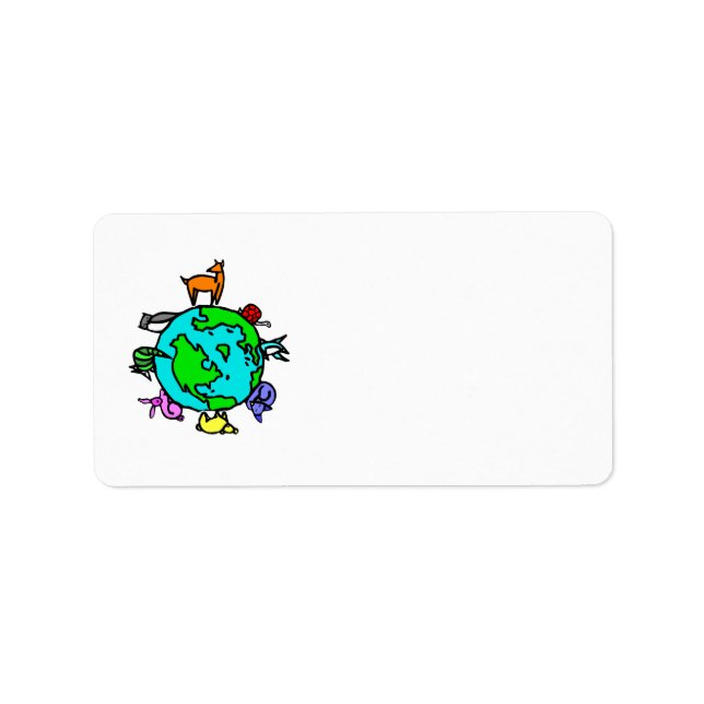 tierisches Planet Adressaufkleber (Vorne)