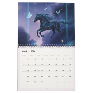 Tierkalender 2026 Fantasy-Tier-Galaxie Nacht   Kalender