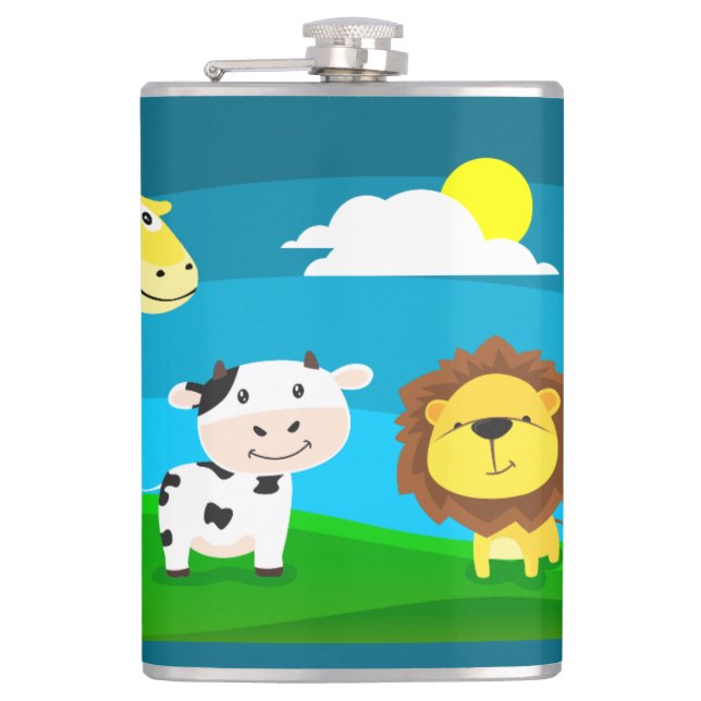 Tierkartoon Flachmann (Vorderseite)