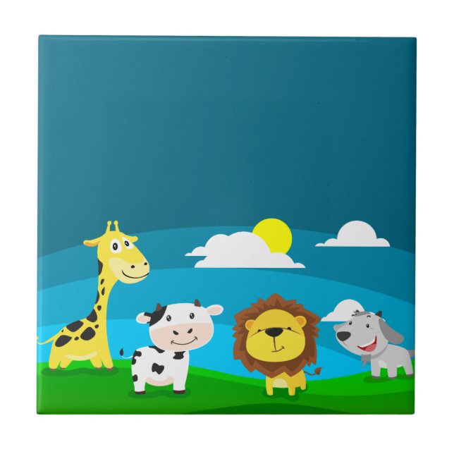 Tierkartoon Fliese (Vorderseite)