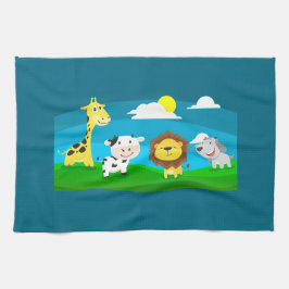 Tierkartoon Geschirrtuch