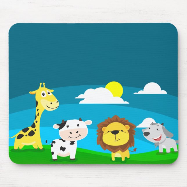 Tierkartoon Mousepad (Vorne)