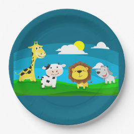 Tierkartoon Pappteller