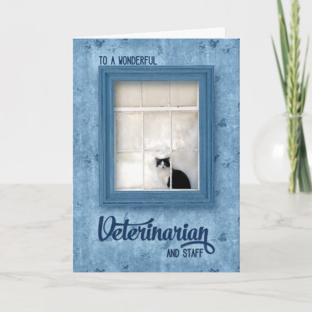 Tierkatze auf einer Fensterbank Dankeskarte (Vorderseite)