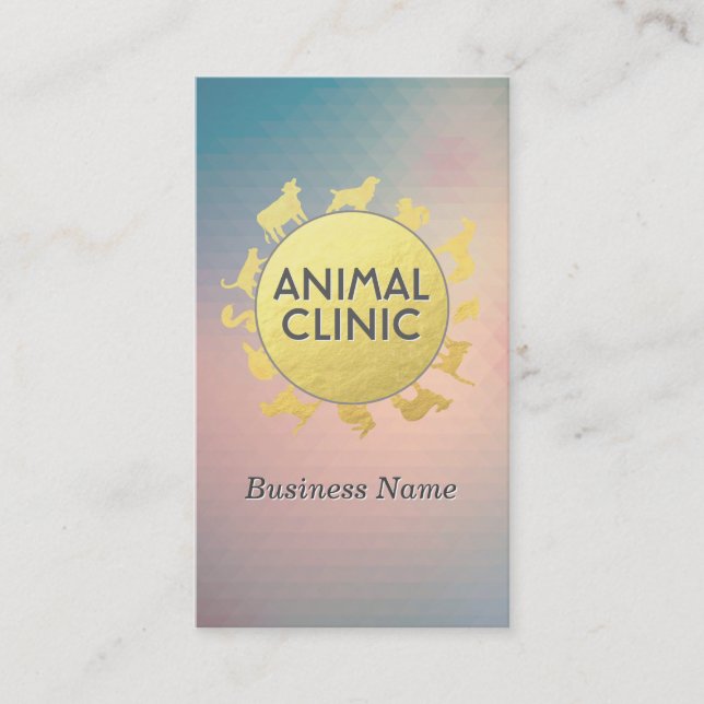 Tierklinik Krankenhaus Pet Care Sitter Gold Tier Terminkarte (Vorderseite)