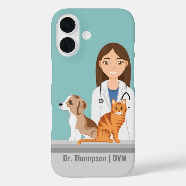 Tierklinik Tierärztin Individuelle Name iPhone 16 Hülle (Rückseite)