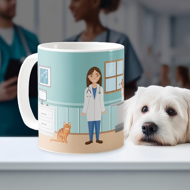 Tierklinik Tierärztin Individuelle Name Kaffeetasse (Von Creator hochgeladen)