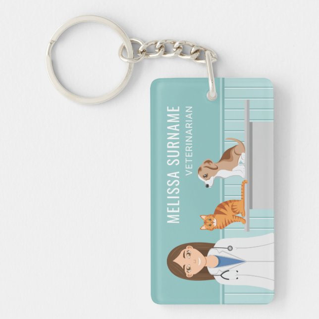 Tierklinik Tierärztin Individuelle Name Schlüsselanhänger (Vorderseite)