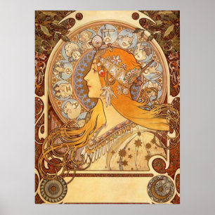 Tierkreis durch Alphonse Mucha Poster