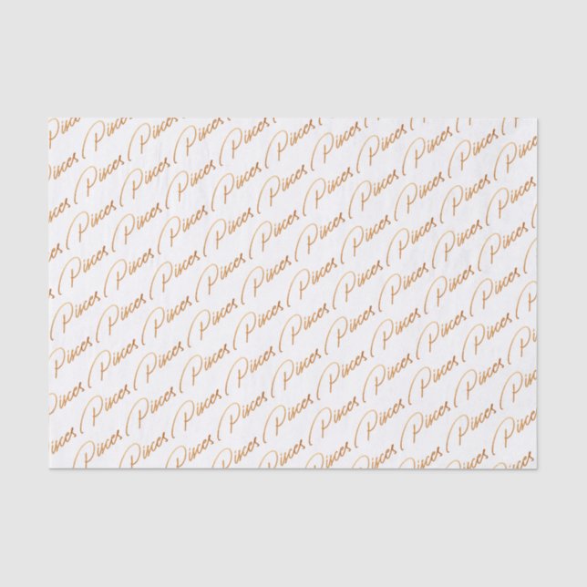 Tierkreis-"Fisch" Goldskript-Seidenpapier Seidenpapier (Vorderseite)