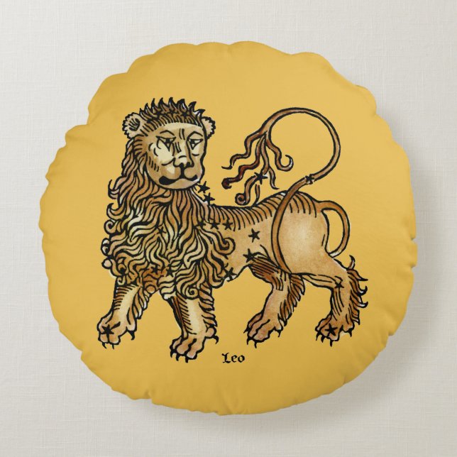Tierkreis: Löwe, 1482 Rundes Kissen (Vorderseite)