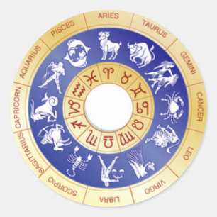 Tierkreis-Rad, Western Runder Aufkleber