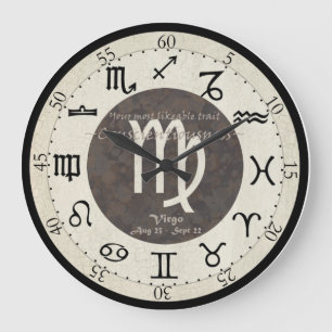 Tierkreis-Uhr - Jungfrau Große Wanduhr